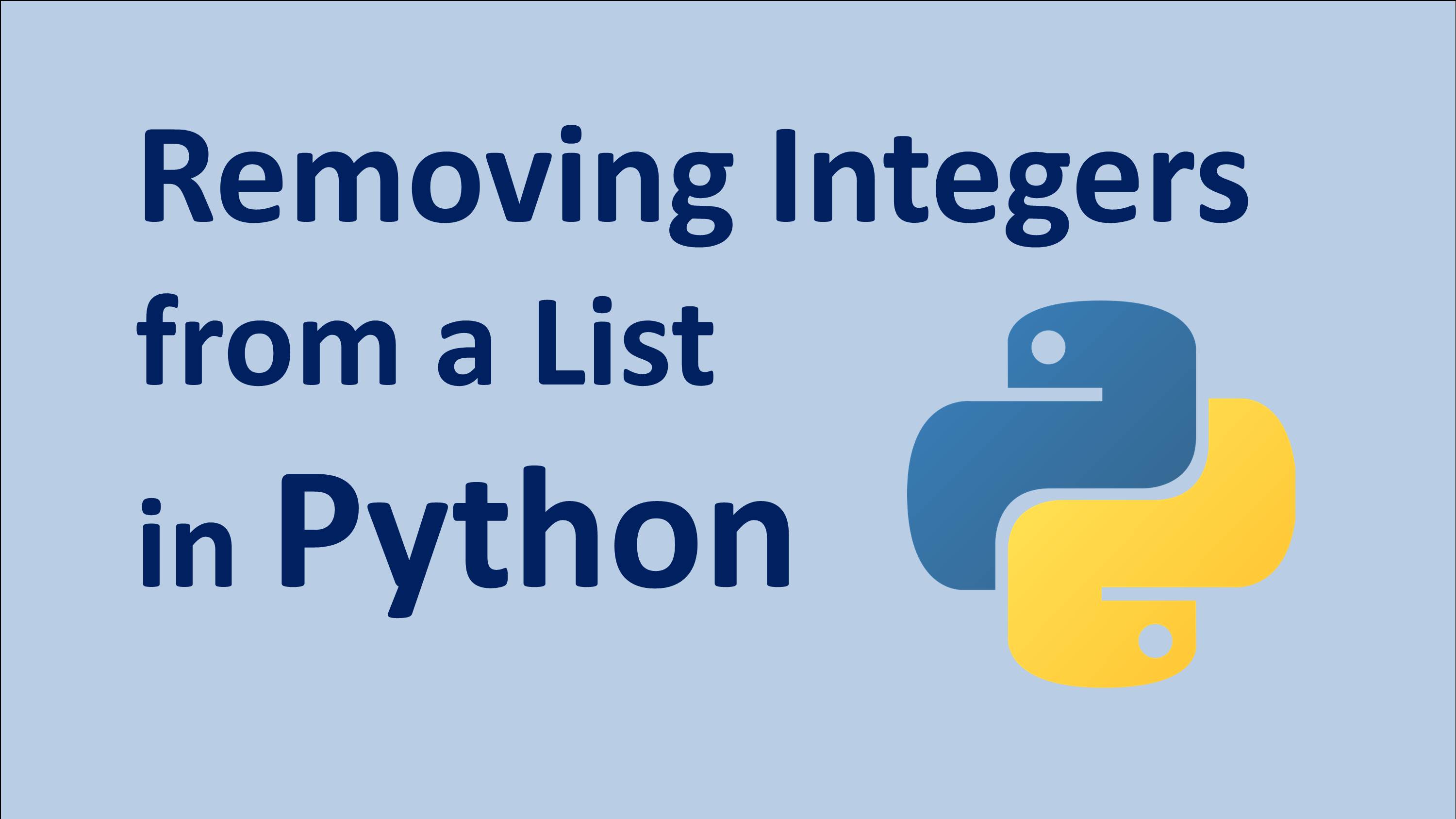 Removing integers from a List in python