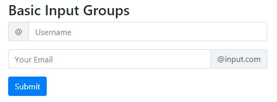 Bootstrap4 Input Groups