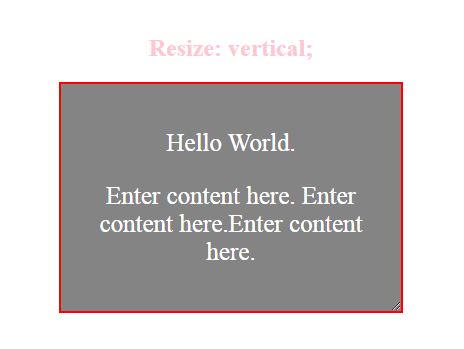 CSS resize