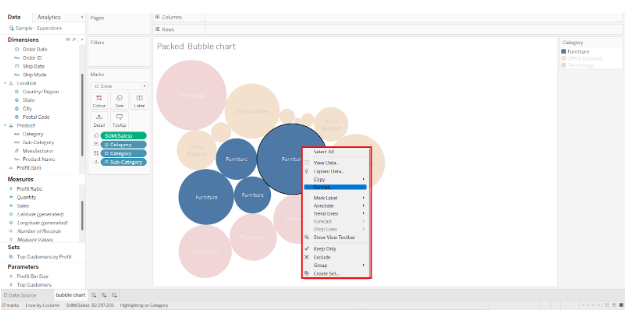 Tableau Bubble Chart | i2tutorials